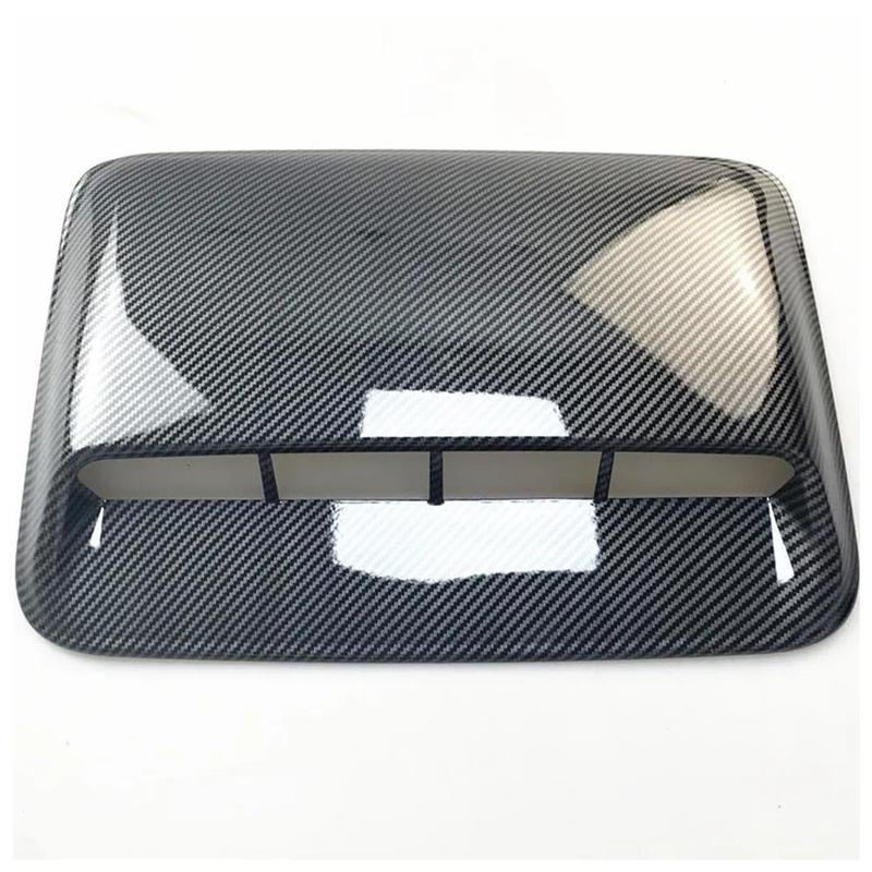 New Universal Car Air Flow Intake Hood Scoop Vent Bonnet Decorative Cover Moulding Decor Trim Carbon Fiber Style ABS Plastic