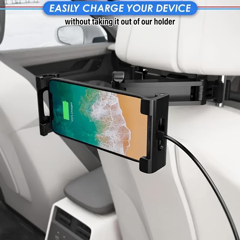 Car Rear Headrest Tablet Phone Holder, Compatible with Tablets, Suitable for 4.7-12.9 Inch Devices, Adjustable for Safety, Suitable for Road Travel