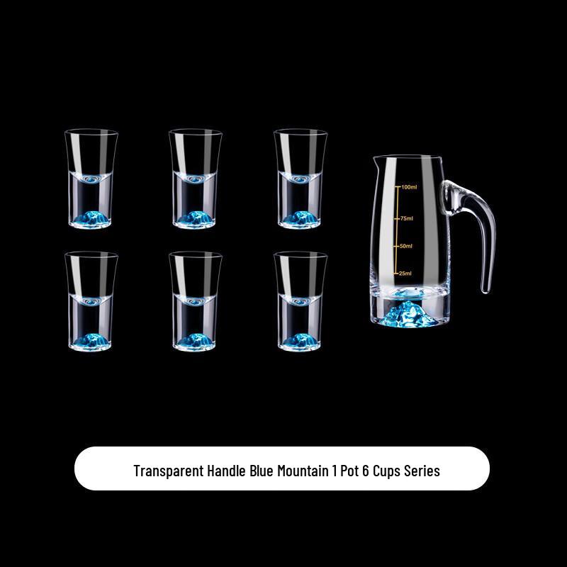 Blue Mountain Glass Liquor Decanter Set