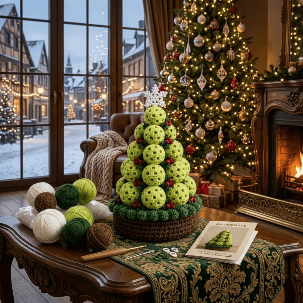 3D Knitted Christmas Tree Craft Set Sports Ball Christmas Tree Material Kit Home Decoration