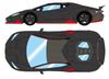 Makeup EIDOLON COLLECTION Scale Lamborghini Centenario 2016 Rear Wing with Carbon Stripes EM780G 1/43 LP770-4 Fiber/Red (Finished Model)