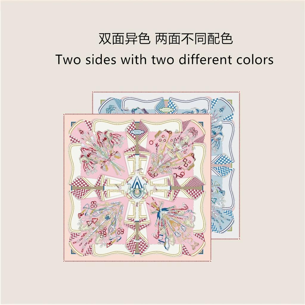 70CM Handmade Double-Side Printed Imitation Silk Scarf Roll Edge Luxury Pattern High Quality Women Scarf Wraps Echarpes Foulards