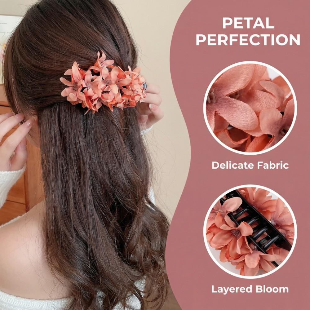 Cloth Hanfu Hair Clip Acrylic Ponytail Holder Exquisite Flower Hairpin  Party