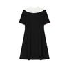 FILA DNA French Chic Short Sleeve Dress Women dresses Black F11W431305FBK