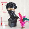 28cm Blindfolded David Resin Art Head, Plaster-Style European Desktop Sculpture Ornament