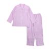 Takihyo Double Long Open with Pants Pockets Women's Pajamas, 100% Cotton, Gauze, Wrinkle-Finish, Sleeves, Front, Loungewear,