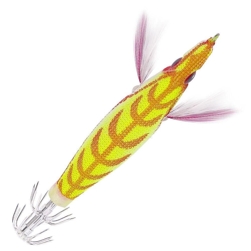 4/5Pcs Durable Luminous Squid Fishing Lure 3D Eyes Wooden Shrimp Bait  Fishing Accessories