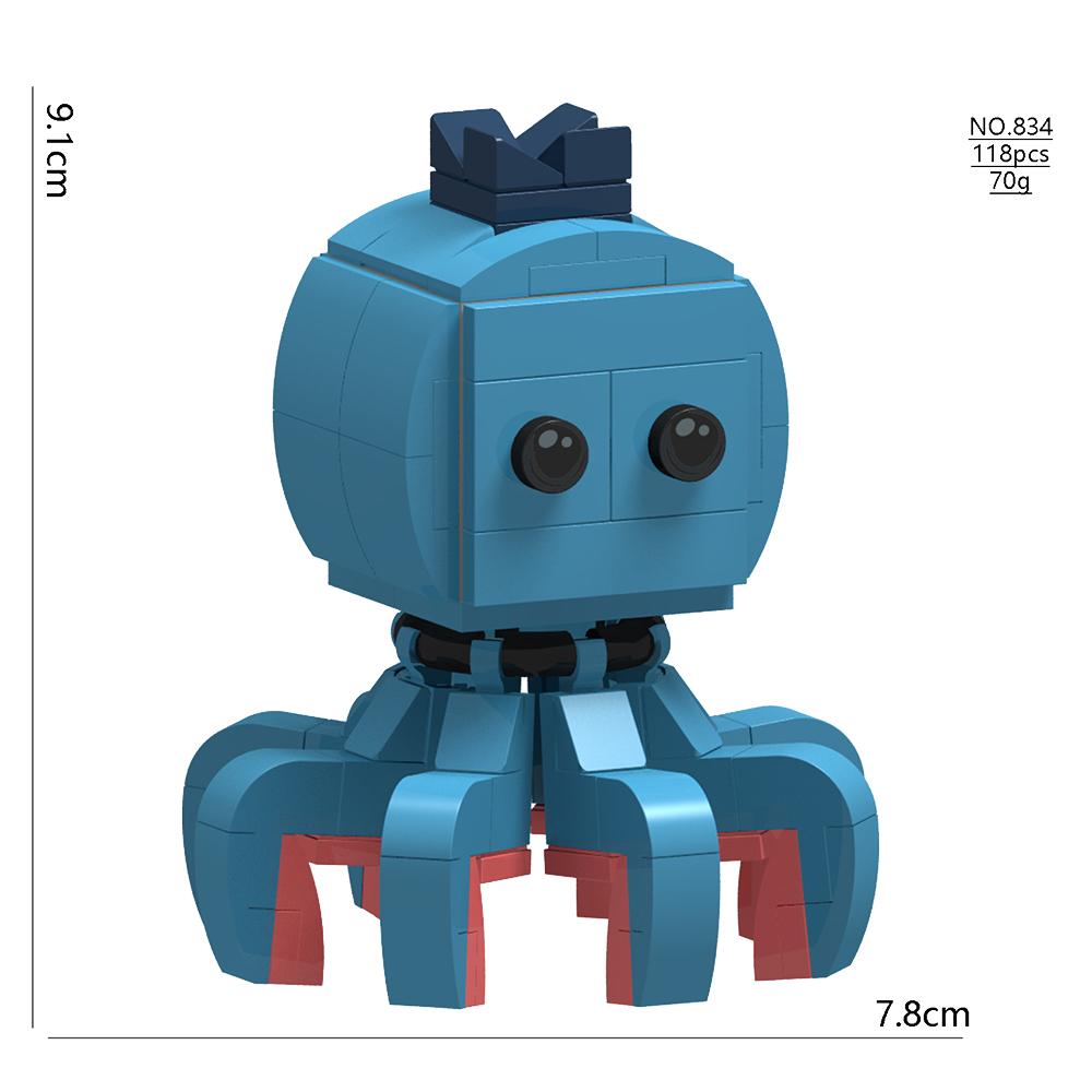 Italian Brainrot Animal MOC Building Block Tung Tung Tung Sahur Wheel Frog Elephant Tree Monster Monkey Toy Desk Decoration Q064