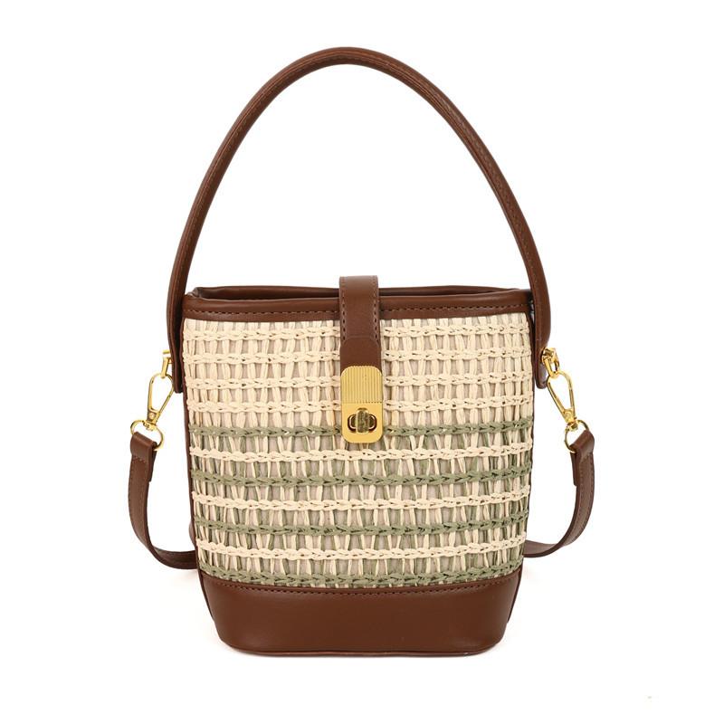 Summer Hand-held Straw Bag Niche Fashion High-end Women's Shoulder Messenger Bag Summer New Woven Bag