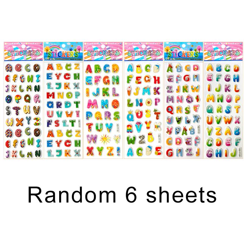 

6/12 Sheets Letters Number 3D Puffy Stickers English Alphabet Birthday Festival Gift for Adult Boy Girl Scrapbook Decoration ZYF