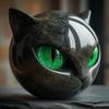 Crystal Healing Black Cat Stone Sculpture Resin Elegant Black Cat Figurine  Collectors Item