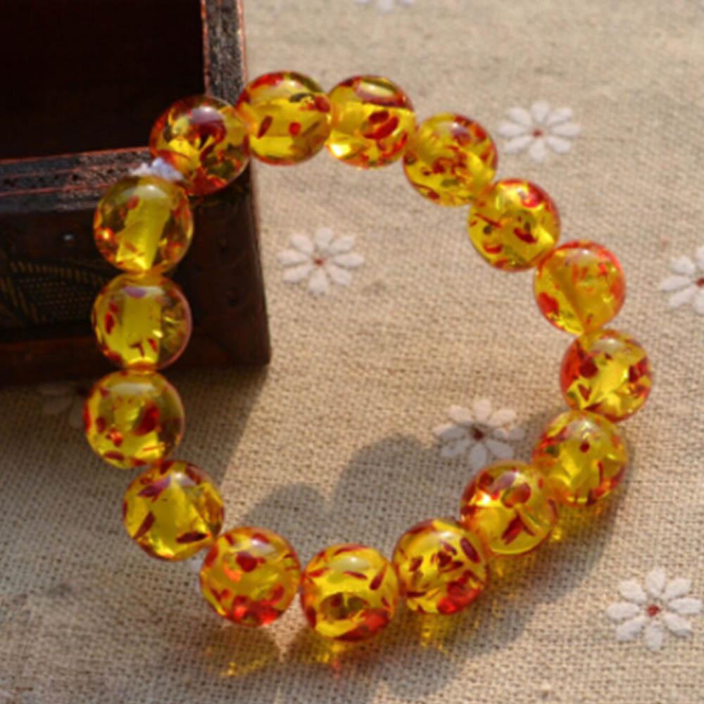 Jewelry Charm Fashion, 8MM 10MM, Amber Resin, Stretch Bead, Elastic Round Bracelet