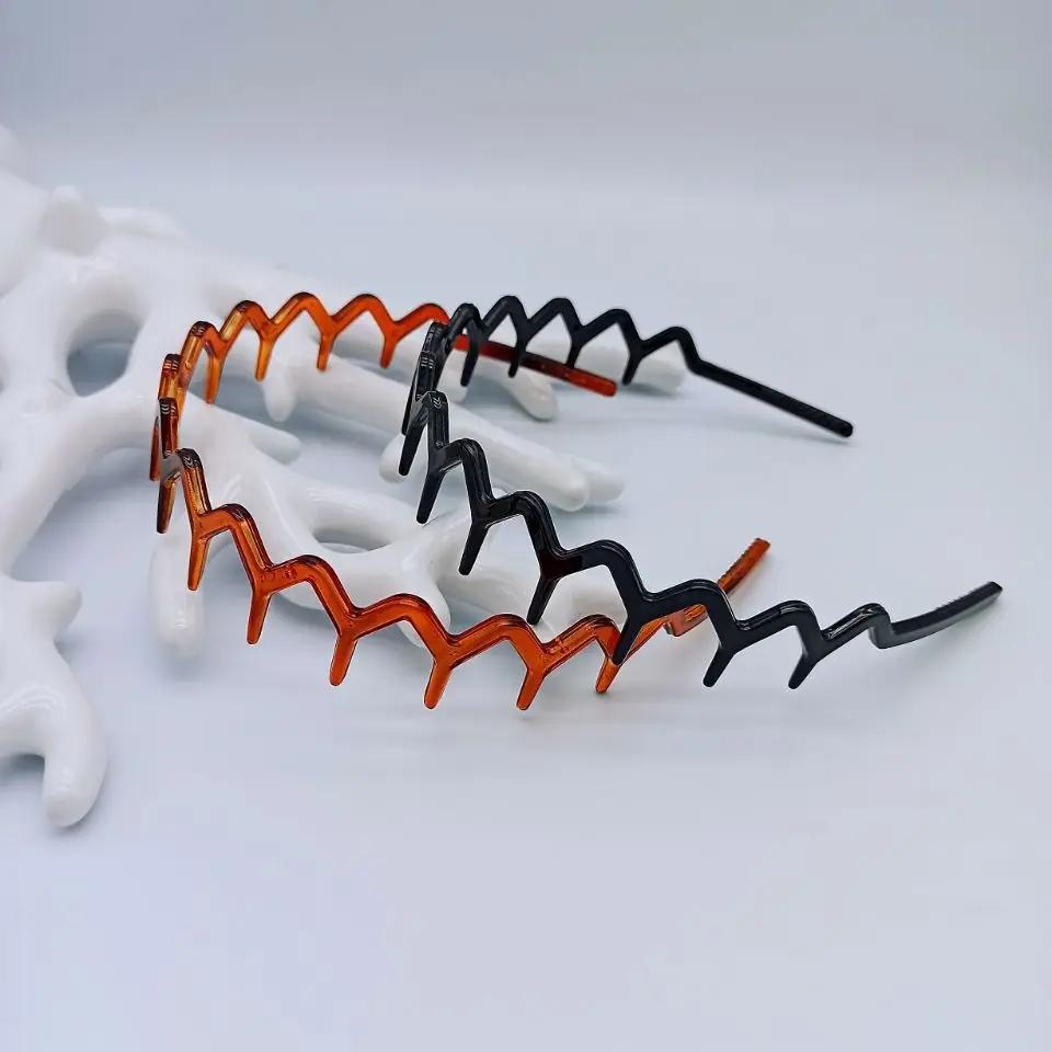 Acetic Acid Headband Comb Tooth Hair Band Women, Retro Wide-brimmed Hairband, Wavy Toothed Hoop, Girls Hair Accessories, Jewelry