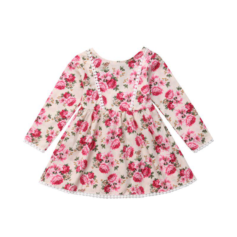 Fashion Newborn Toddler Kids Baby Girl Princess Dresses Flower Long