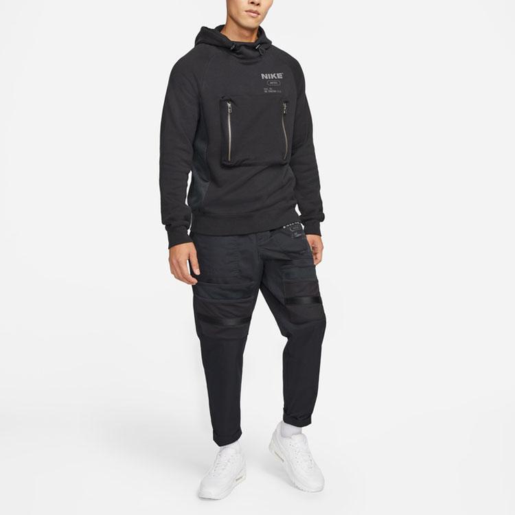 Nike Solid Logo Double Zip Pocket Hoodie Men Hoodie Black DD5926-010