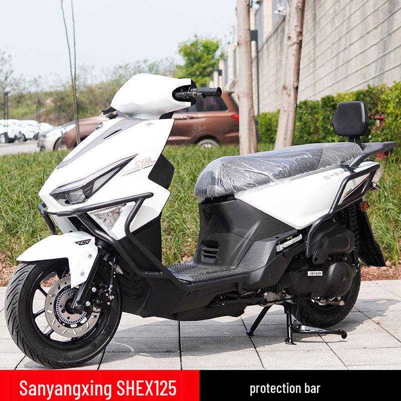 Sanyang Xing SHEX125 Crash Bars: Front and Rear Bumpers, Exhaust Protection, Thickened Anti-fall Backrest Accessories
