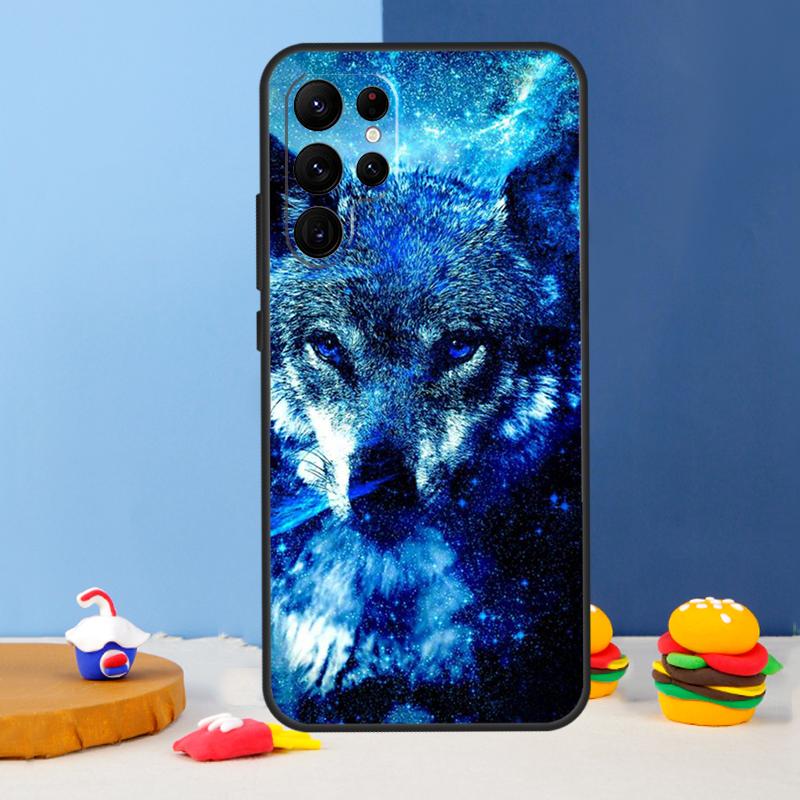 Animal Wolf Galaxy Phone Case For Samsung Galaxy S24 S25 Ultra S9 S10 S20 S22 S21 S23 Plus S24 FE Cover Coque