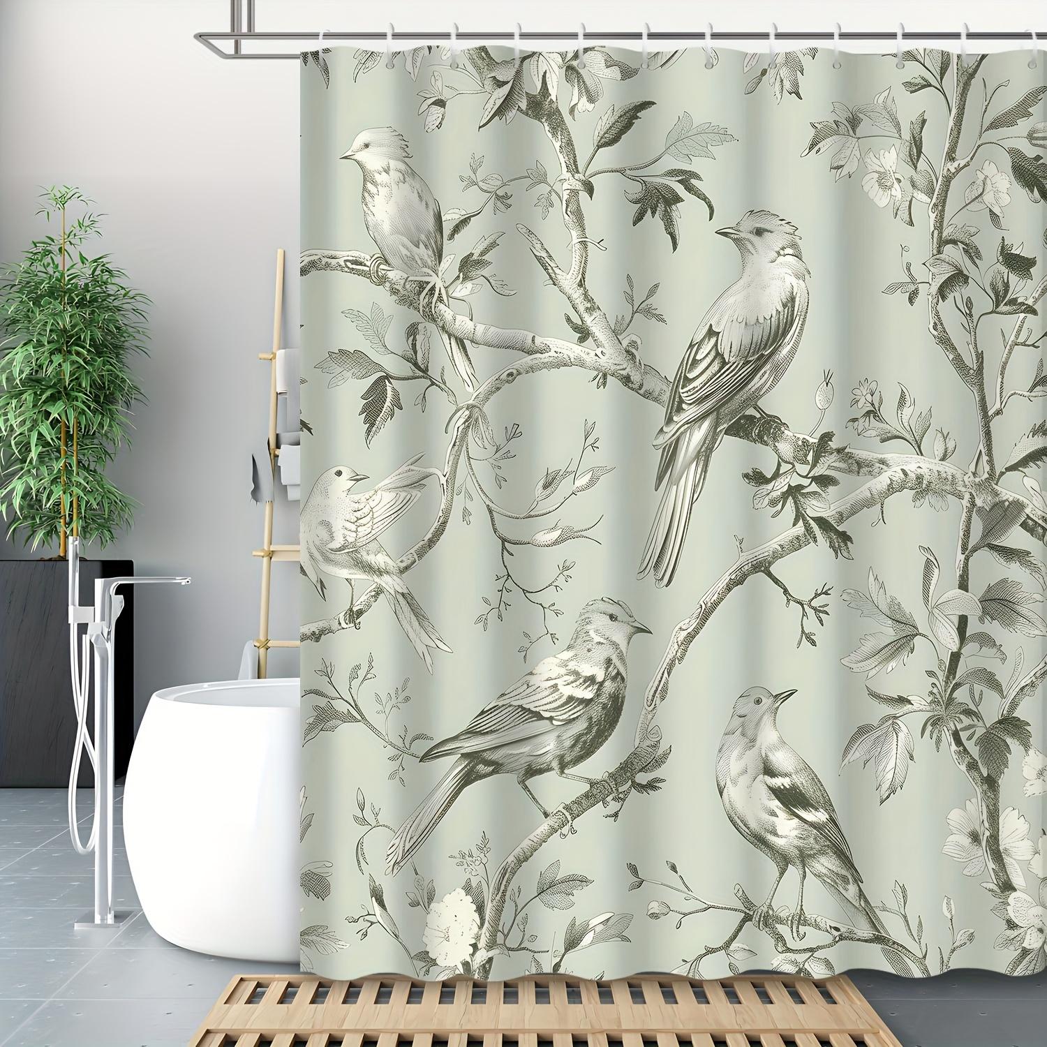 

Elegant Sage Green Zen Shower Curtain - Polyester, Waterproof, 12 Hooks, 72x72In, Home & Hotel Decor W90XH180cm