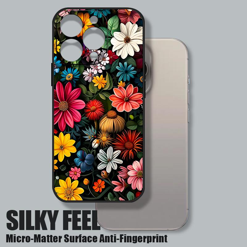 Colorful Flowers Pattern Lanyard Case For iPhone 17 Pro Max Funda iPhone 16 15 14 13 Pro Max 11 16E 17E Soft Silicone Cover