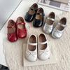 Youth Style Shoes Girls Ballet Flat Shoes Soft Sole Princess Style Slip-On Kids Fall Black Red