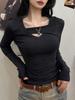 Coffee-Colored Stylish Women's T-Shirt - Sweet and Spicy Autumn/Winter Design