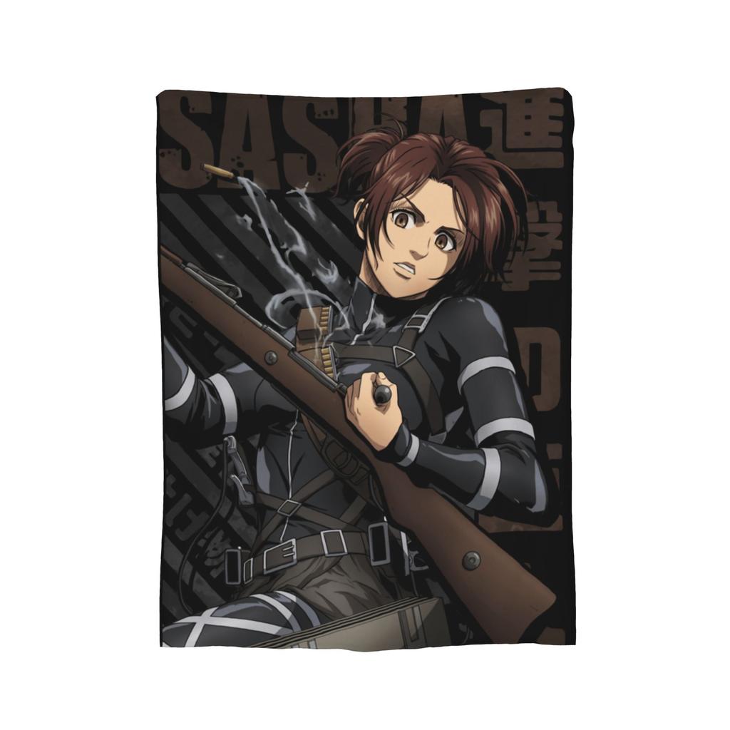 Shingeki no Kyojin Mikasa Ackerman Attack on Titan Blankets Flannel Spring/Autumn Portable Warm Throw Blanket for Sofa Rug Piece