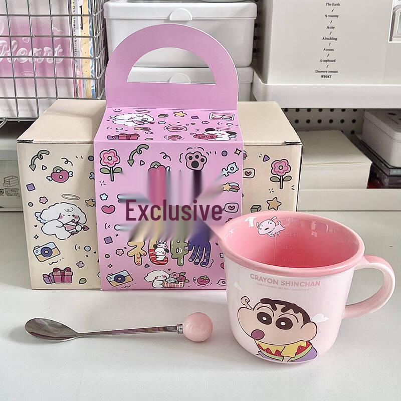 Crayon Shin-chan Pink Ceramic Mug with Spoon