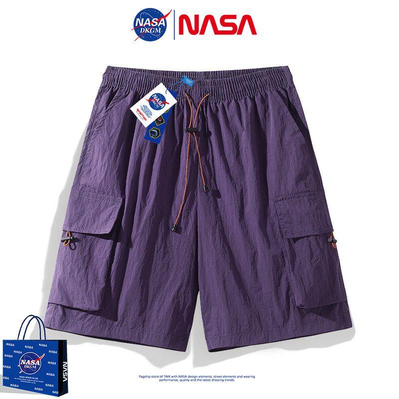 Nasa Trendy Ice Silk Workwear Sun Protection Shorts for Men, Summer Thin Loose Sports Shorts, Quick-Drying Casual Trendy Shorts