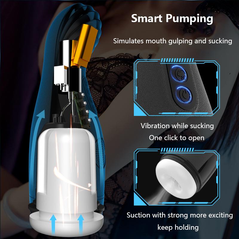 Automatic Vibrating Masturbation Cup For Men Vagina Real Masturbation Cup Blowjob Penis Sucking Vacuum Cup Masturbator For Adult