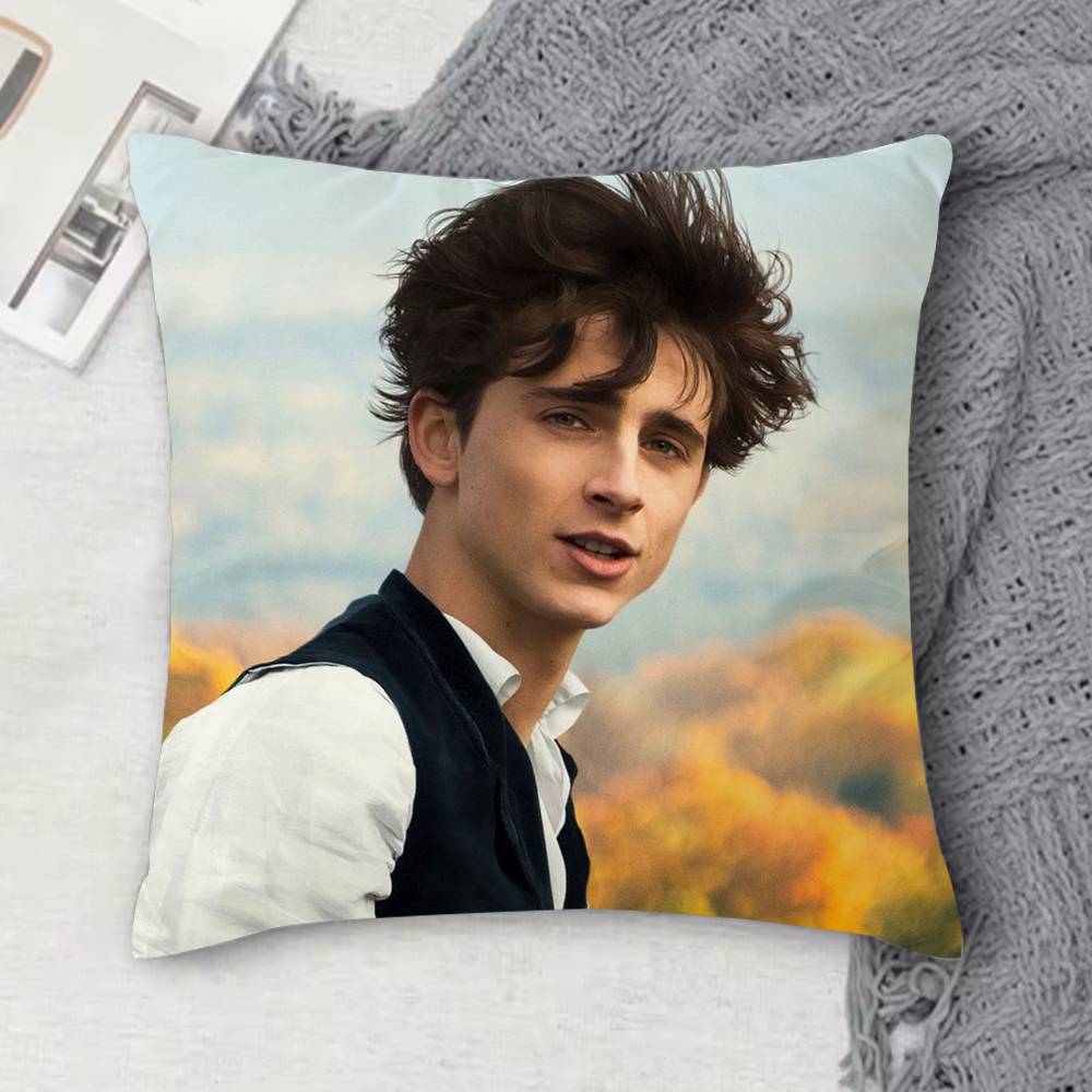 TTimothee Chalamet Doublesided Printed Square Decorative Cushion Cover for Sofa Living Room Home Decor