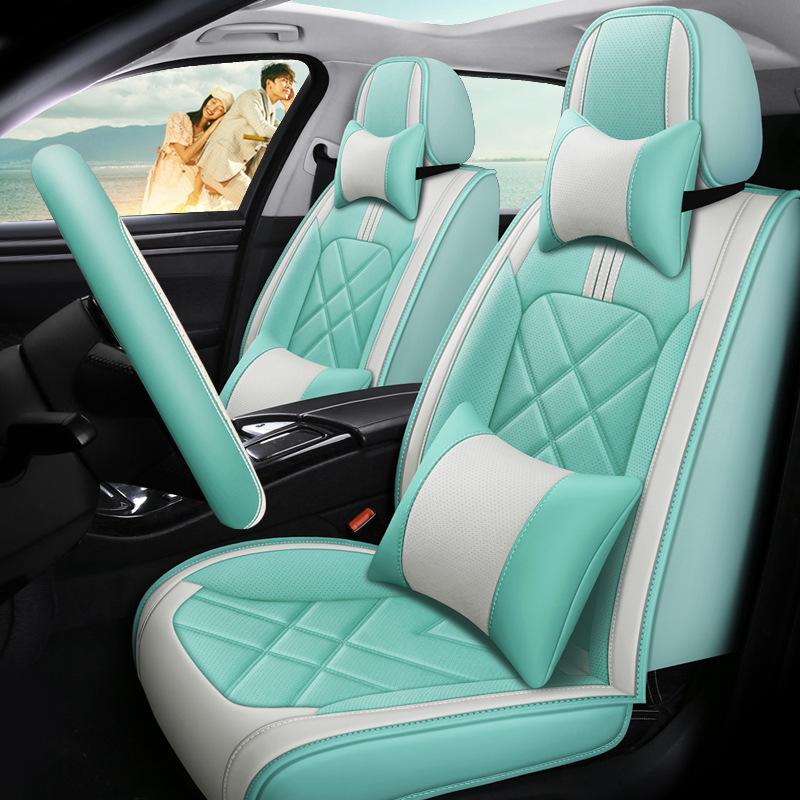 5 Seats Car Seat Cover Set Universal PU Leather Seat Covers Interior Four Seasons Protector Mat Auto Chair Cover Cushion Car Accessories