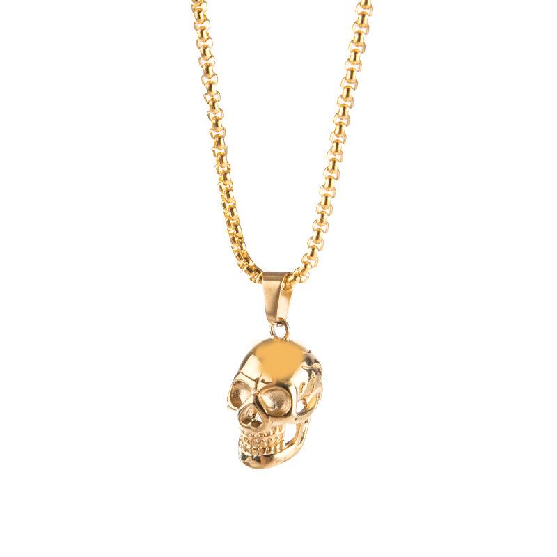 Punk Skull Pendant Necklaces For Women Men Gothic Hip Hop Skull Skeleton Clavicle Necklace Halloween Jewelry Gifts