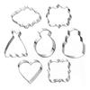 7Pcs/Set Wedding Cookie Cutters Beautiful DIY 430 Stainless Steel Fondant Cake Biscuit Molds for Baking