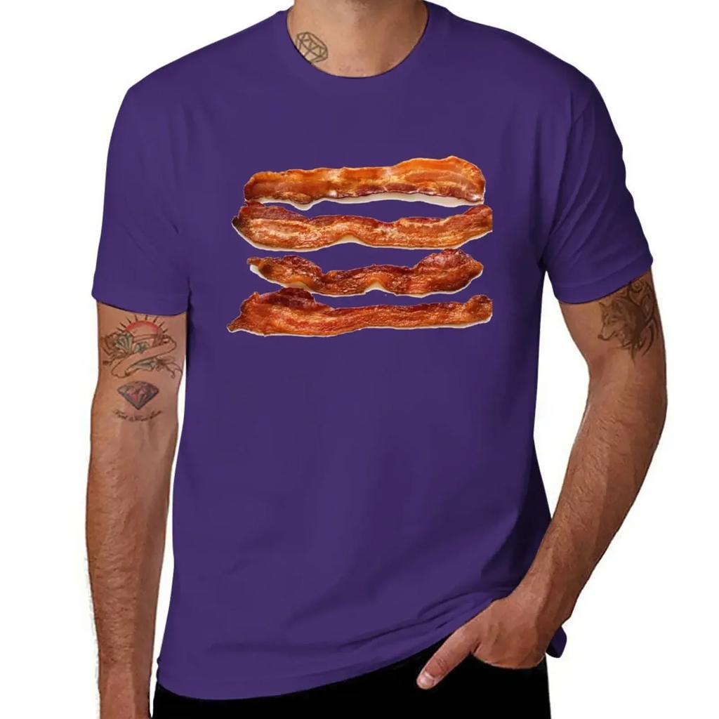 Bacon Rashers T-Shirt Blouse Plus Sizes Short Sleeve Tee T-shirts for Men Cotton