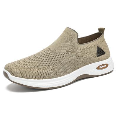 Plus Size Shoes for Men 39-44 Summer Men Mesh Breathable Comfortable Slip On Platform Wedges Casual Sneakers Flats Shoes