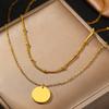 Stainless Steel Necklaces Simple Bead Chain Overlapping Tape Clavicle Chain Ornate Necklace For Women Zircon Goddess Gifts New