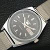 JAPAN VINTAGE SEIKO 5 AUTOMATIC REFURBISHED MENS BLACK DIAL WATCH A440666-4 Sk-a440666
