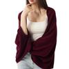 Women's Cozy Wool Shawl - Solid Color Knit for Autumn & Winter