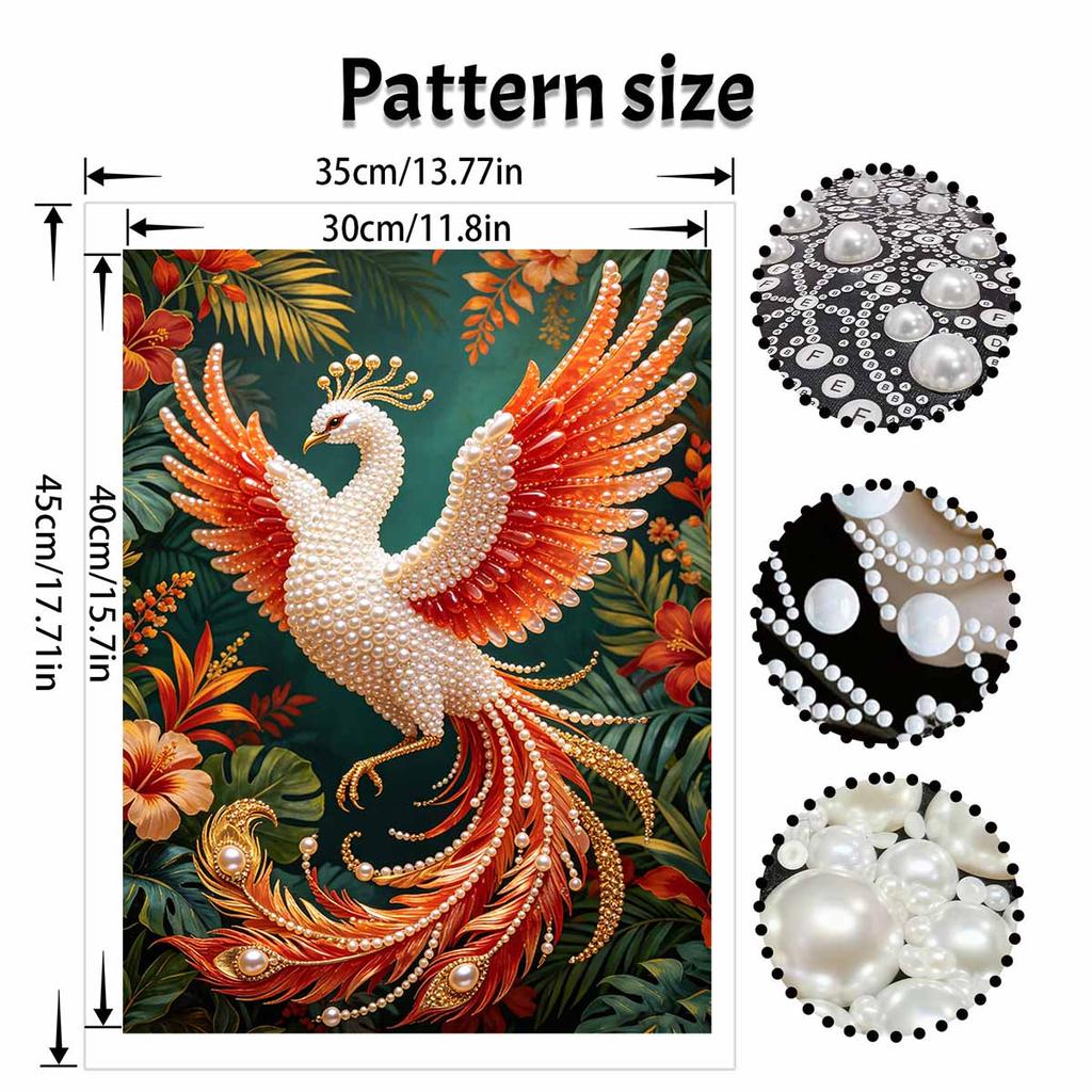 Kit de Peinture Phoenix Art Perle DIY Broderie Strass Cristal 5D pour Décoration Murale Chambre Salon Artisanat Fait Main