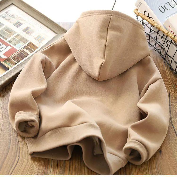 Sweatshirt Autumn Boys And Hooded Winter Clothes With Plush Insulation Loose Winter Clothes Childrens Thick Top