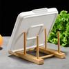 Multi Grid Design Dish Drainer Rack Wooden Pot Lid Holder Durable Kitchen Dishes Stand  Kitchen