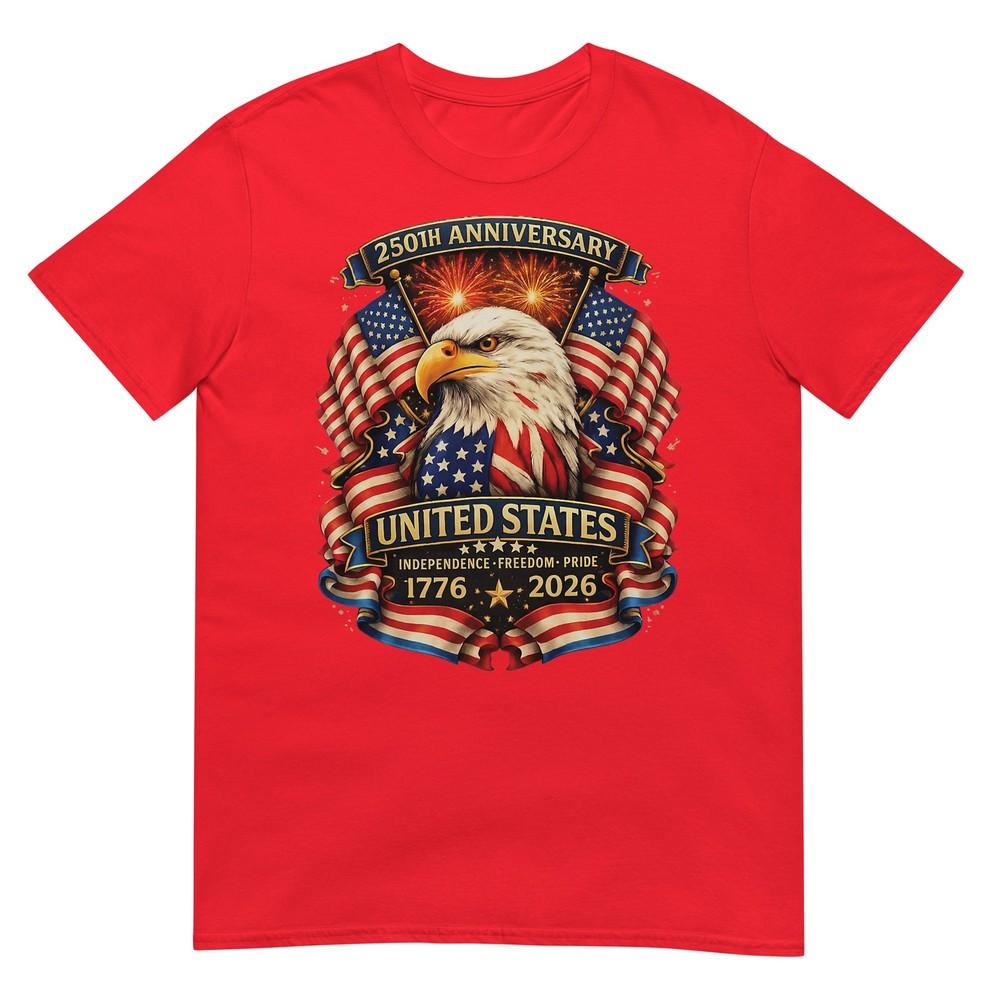 Usa Independence 250th Anniversary 1776 2026 Patriotic Eagle TShirt S