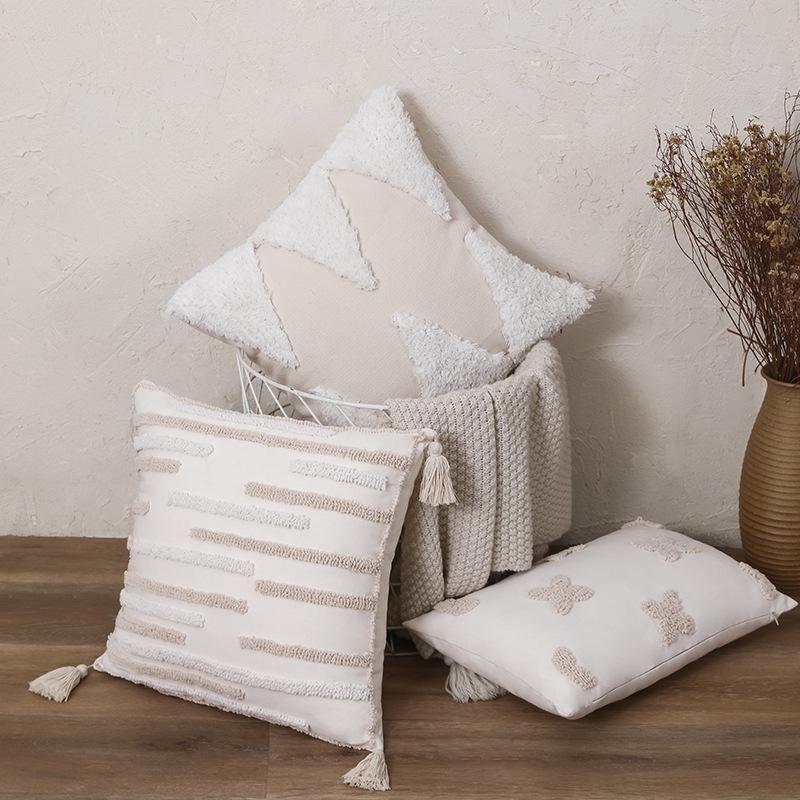 New Nordic Moroccan Ethnic Tufted Tassel Pillowcase