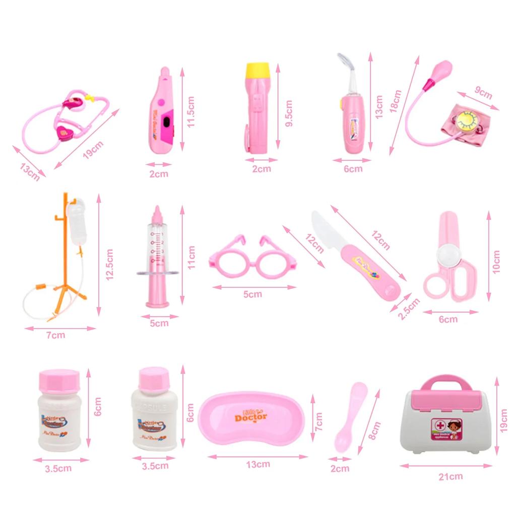 Non-Toxic 18Pcs/Set Interaction Doctor Toys Doctor Box Toys Accessories Sound Light Effect Interactive Develop Intelligence Parent-Child