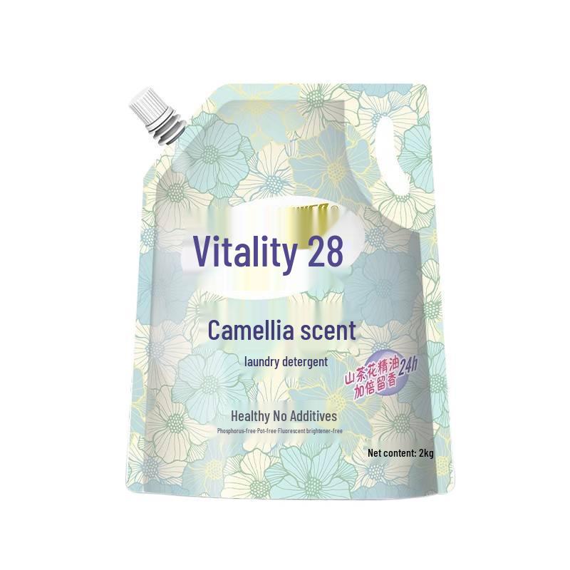 Vitality 28 Camellia Scent Laundry Detergent with Stain Removal and Long-lasting Fragrance, Economical Household Pack.