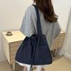 Casual Denim Tote Bag Large Capacity Canvas Bucket Bag Oxford Drawstring Shoulder Bag  Travel