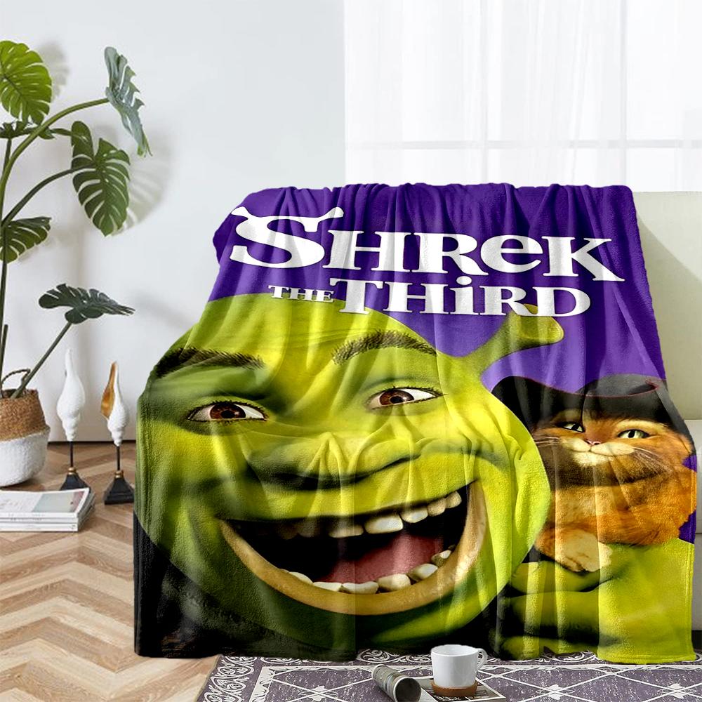 Shrek Theme Printed Blanket - Perfect for Couch, Bed, Travel & Outdoor Use | Machine Washable, Cozy & Durable.