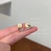 Sweet style love ear clips without ear piercings, simple and versatile zircon stud earrings, femininity, fashionable commuting, exquisite earrings