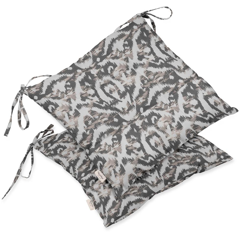 Vargottam Indoor Outdoor Tufted Printed Square Seat Patio Cushion Set Of 2 Water Resistant Patio Furniture Seat Cushion 19-inches, Brown |