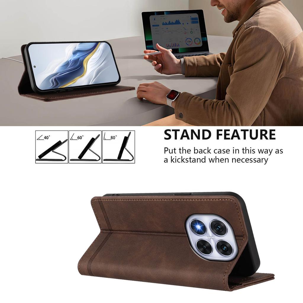 Business Strong Magnetic Cards Solt Wallet Leather Phone Case For Redmi Note 15 14 Pro Plus 13 14C 13C K90 Bag Flip Book Cover